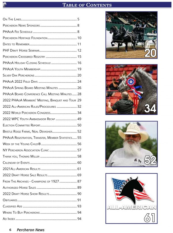 Digital Downloadable Issue – 2022 Summer/Fall Percheron News - Image 2
